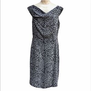 Isabella DeMarco Leopard Tweed Bateau Neck Dress